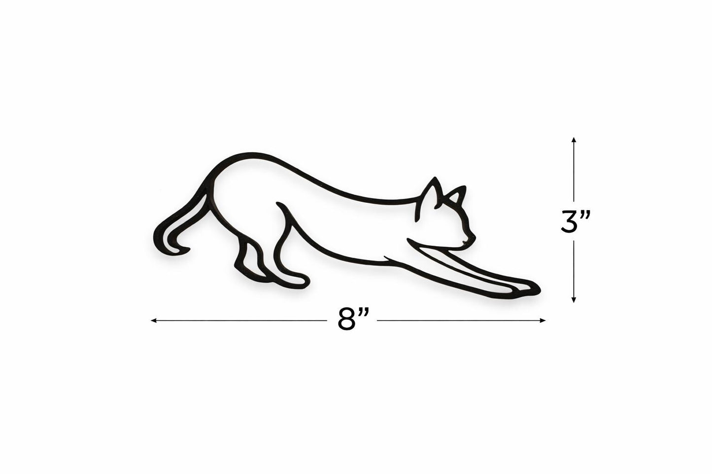 Stretching Cat Sculpture | Minimalist 3D Printed Cat Art | Black PLA Decor