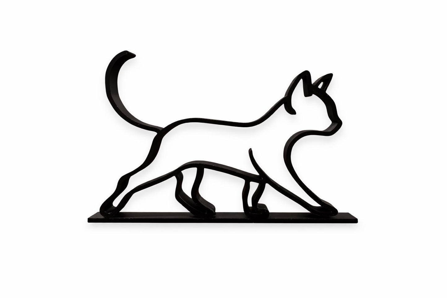 Minimalist Cat Sculpture | Modern 3D Printed PLA Decor, Abstract Art