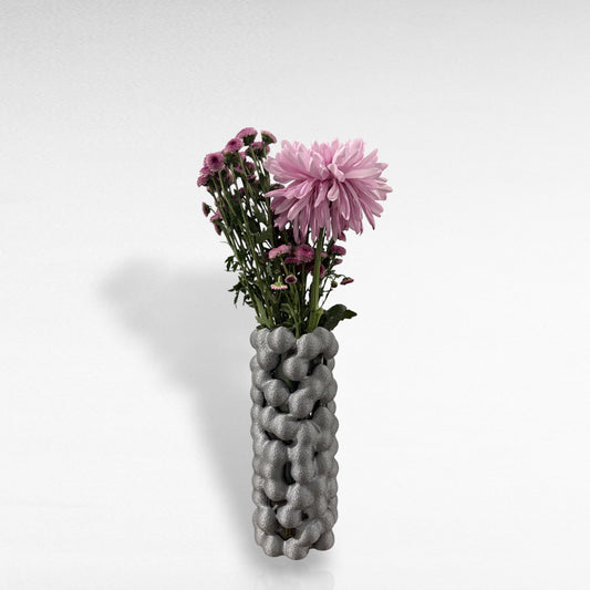 Organic Bubble Vase with Glass Insert | Modern Sculptural 3D Printed Decor