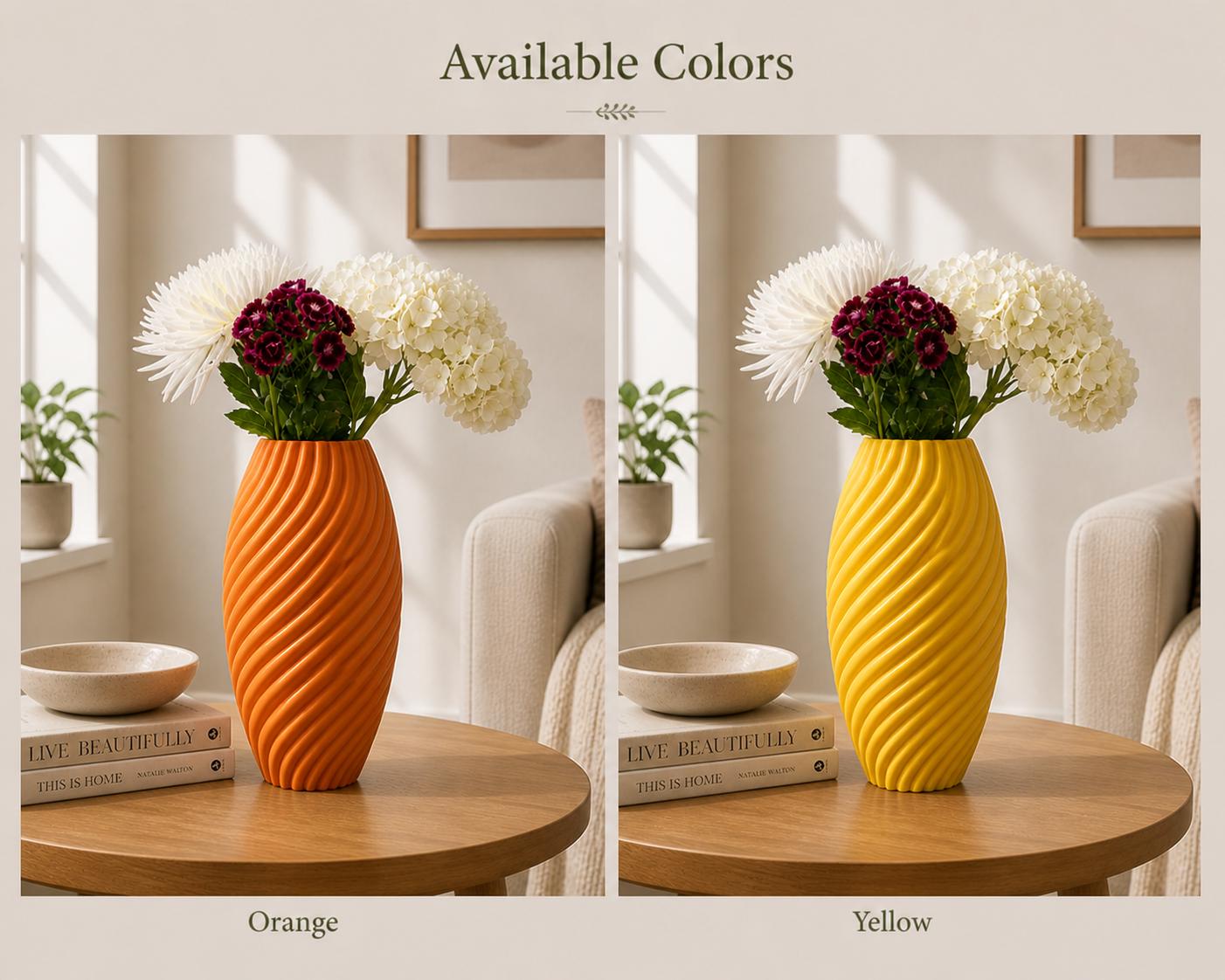Modern Ribbed Vase | 3D Printed PLA Home Decor Centerpiece