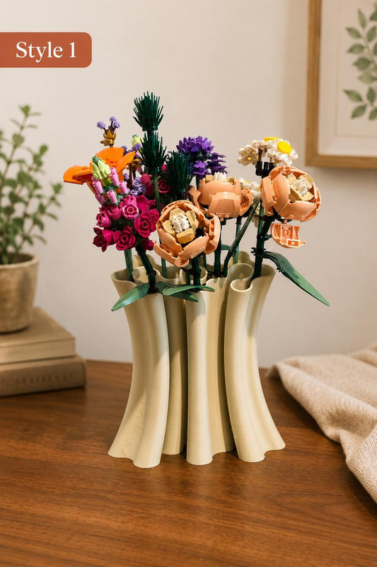 Brick Bouquet Vase, Modern 3D Printed Flower Vase, Botanical Arrangement Display, Japandi Home Decor, Minimalist Floral Holder