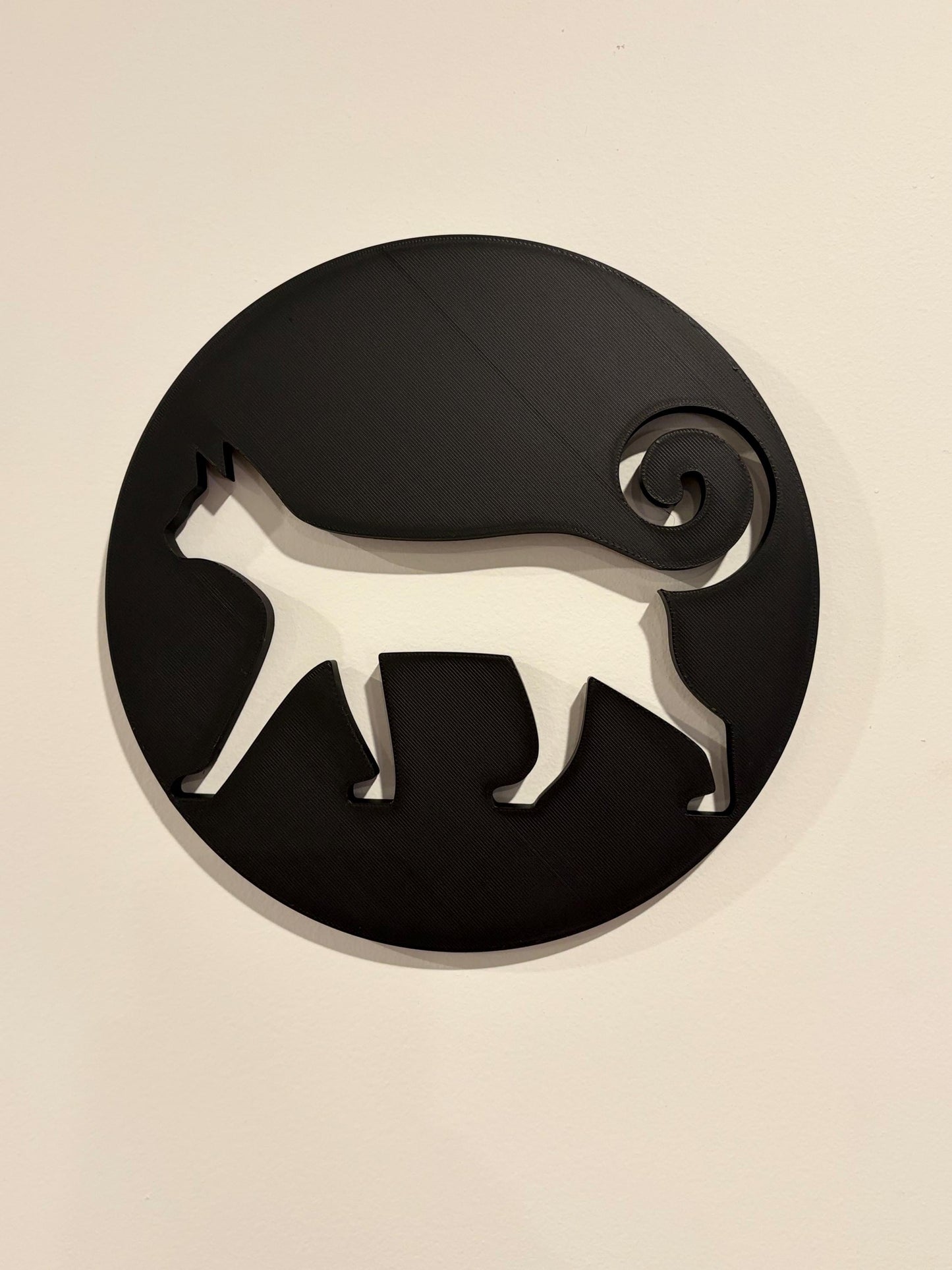 3D Printed Cat Silhouette Wall Decor – Minimalist Modern Art Sculpture