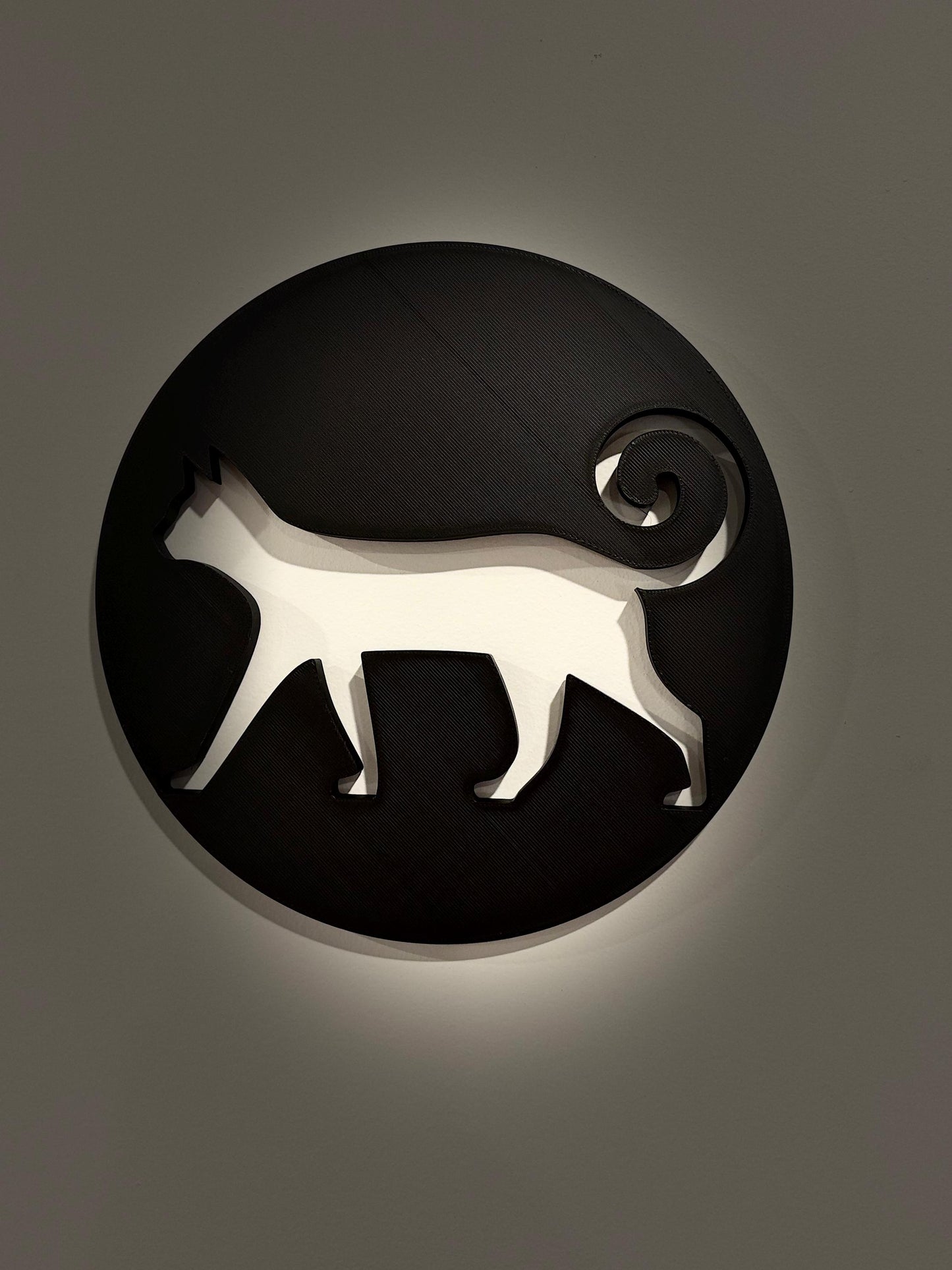 3D Printed Cat Silhouette Wall Decor – Minimalist Modern Art Sculpture