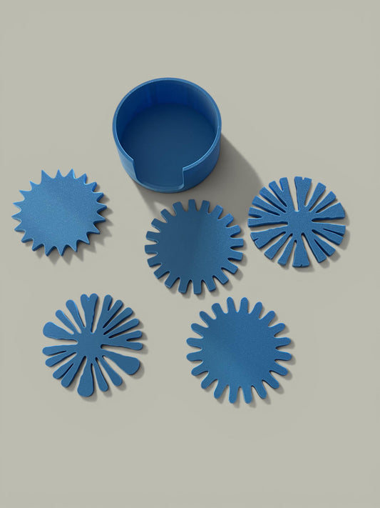 3D Printed Geometric Coaster Set | Modern Flower Drink Coasters Holder