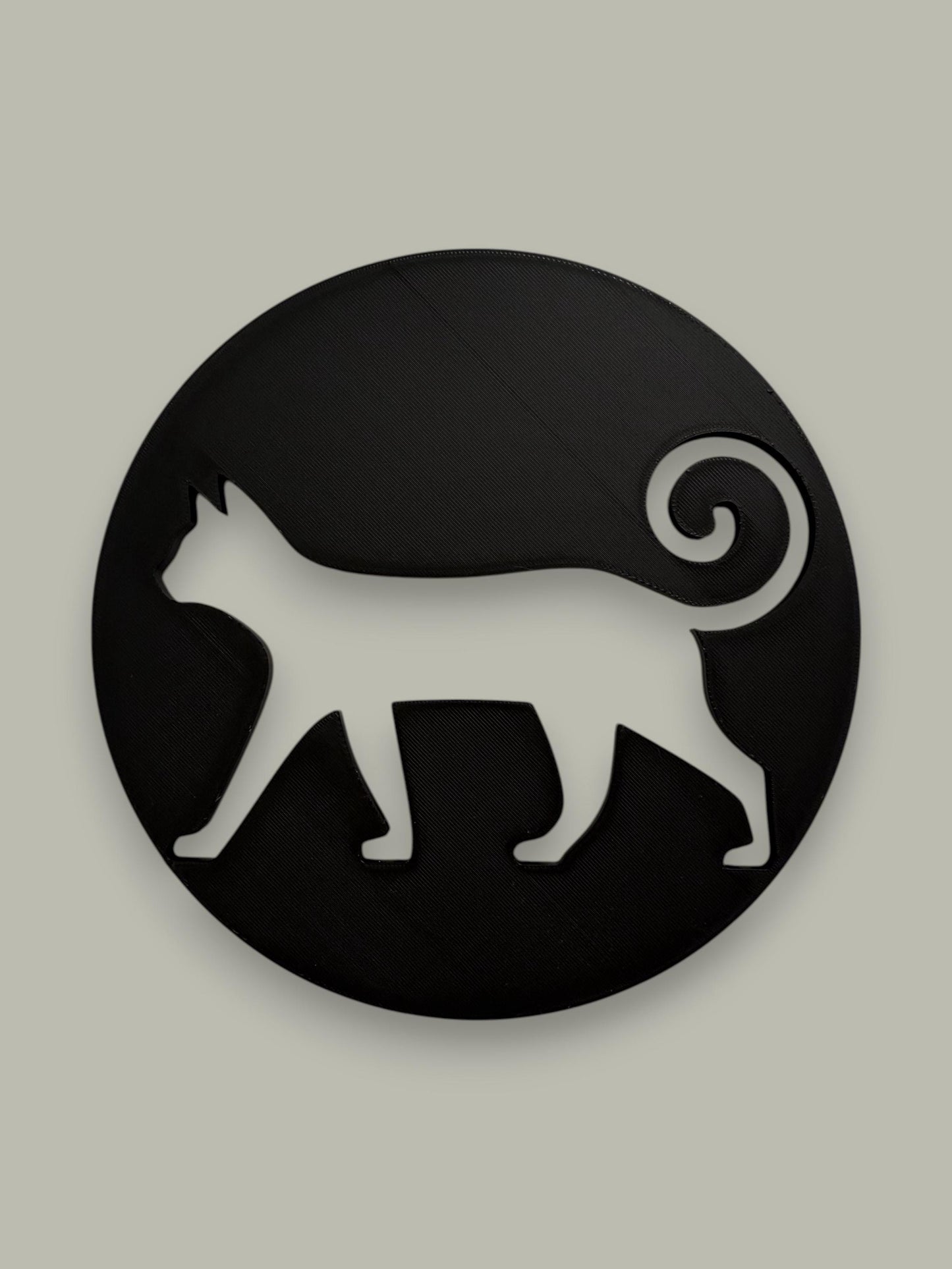 3D Printed Cat Silhouette Wall Decor – Minimalist Modern Art Sculpture