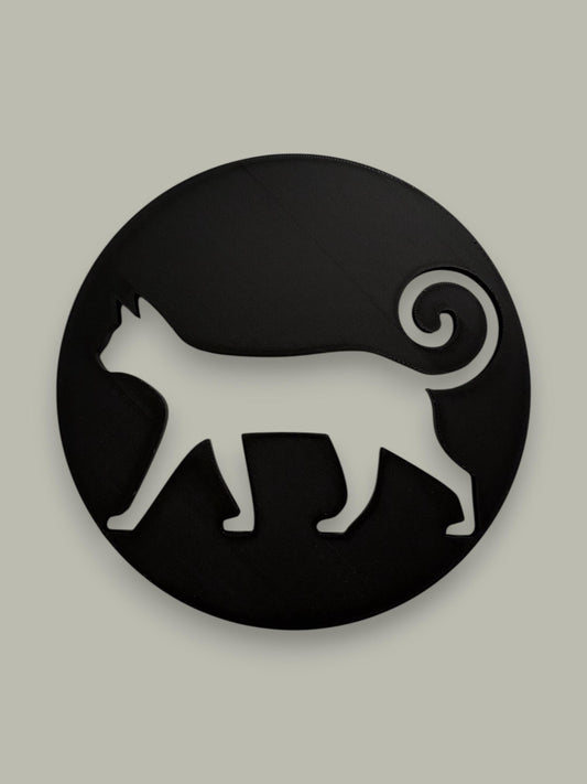 3D Printed Cat Silhouette Wall Decor – Minimalist Modern Art Sculpture