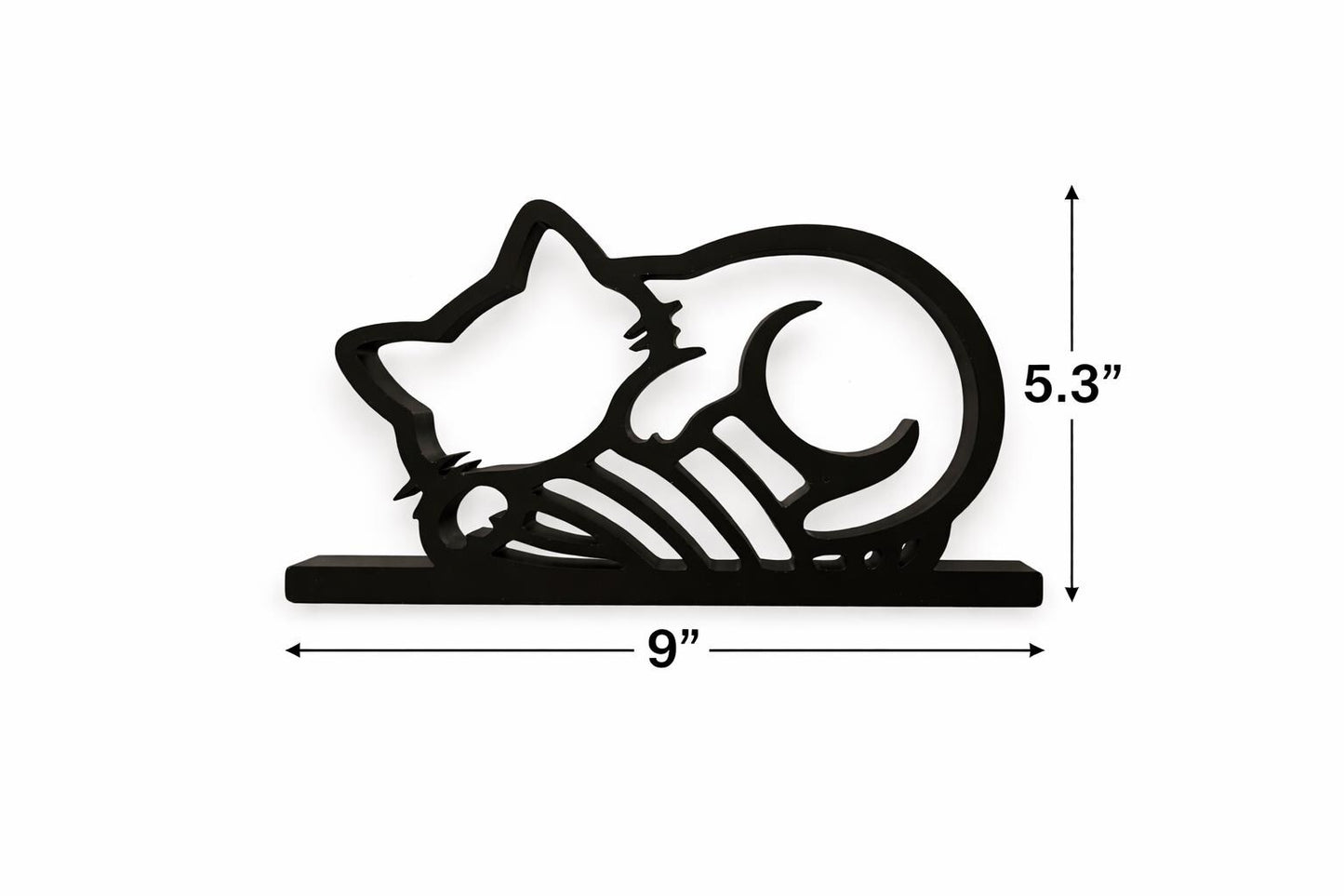 3D Printed Sleeping Cat Sculpture | Minimalist Line Art Cat Decor