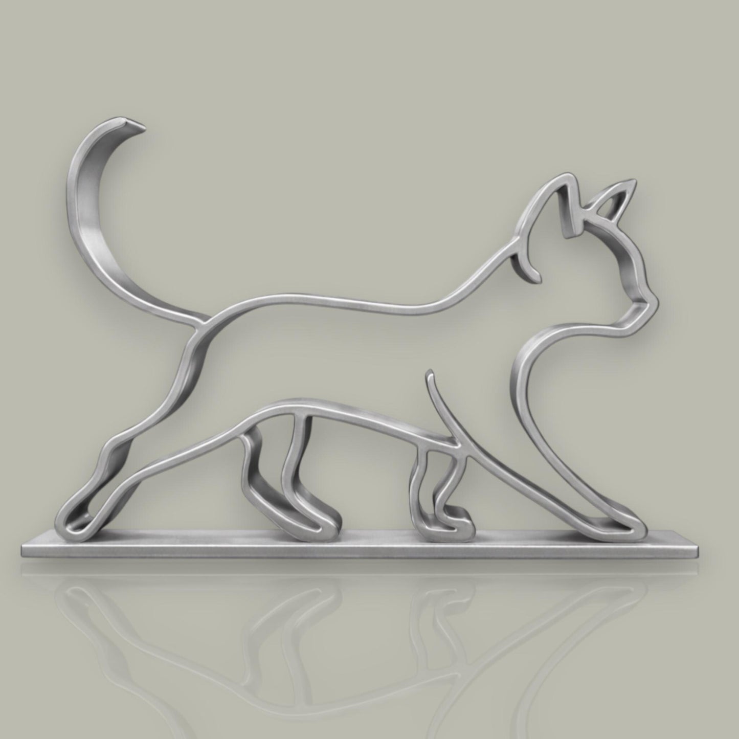 Minimalist Cat Sculpture | Modern 3D Printed PLA Decor, Abstract Art