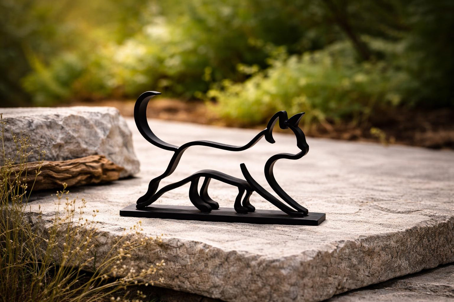 Minimalist Cat Sculpture | Modern 3D Printed PLA Decor, Abstract Art