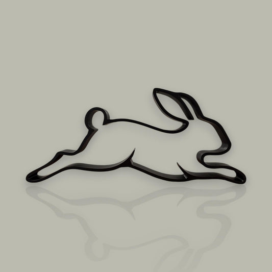 Minimalist Bunny Line Art Sculpture | 3D Printed Easter Decor