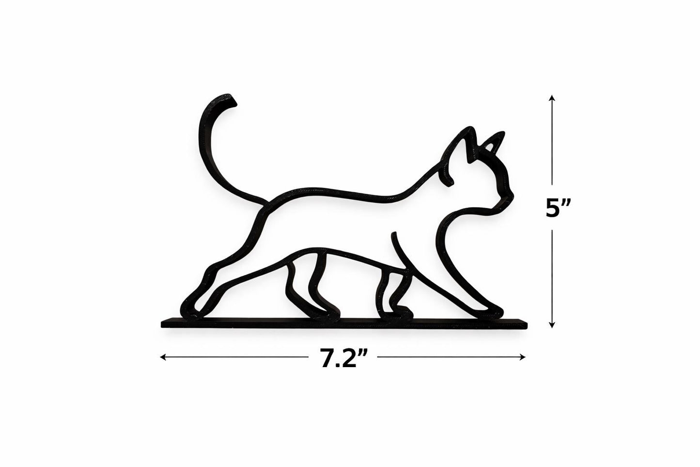 Minimalist Cat Sculpture | Modern 3D Printed PLA Decor, Abstract Art
