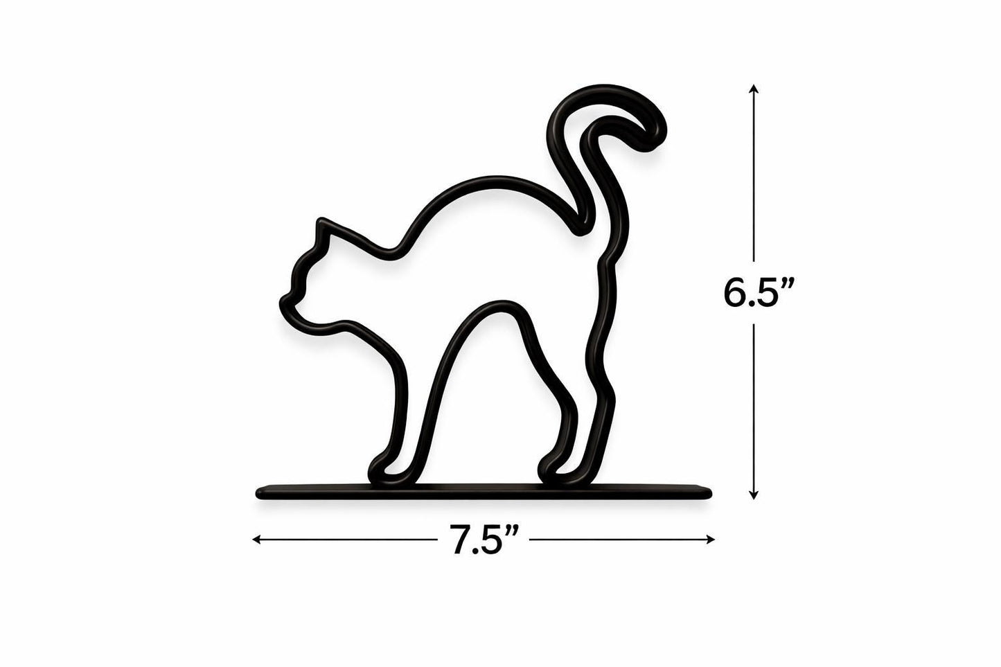 Arched Back Cat Sculpture | Minimalist Halloween Gothic Decor (3D Printed)