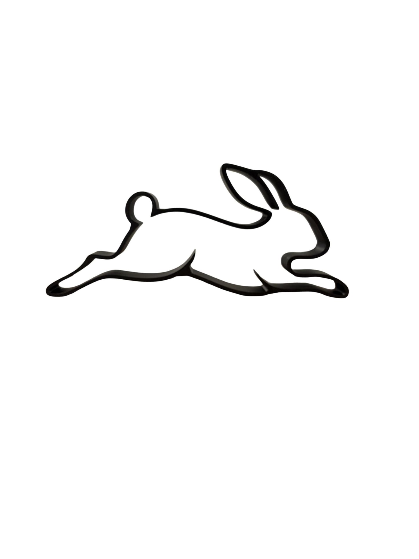 Minimalist Bunny Line Art Sculpture | 3D Printed Easter Decor