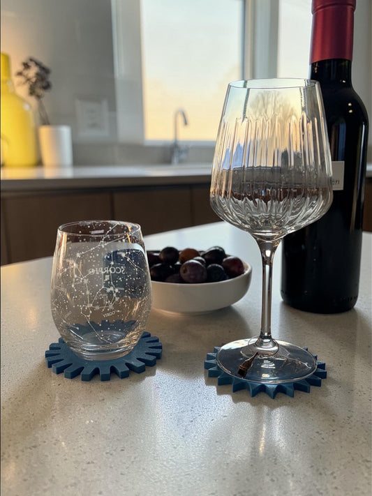 3D Printed Geometric Coaster Set | Modern Flower Drink Coasters Holder