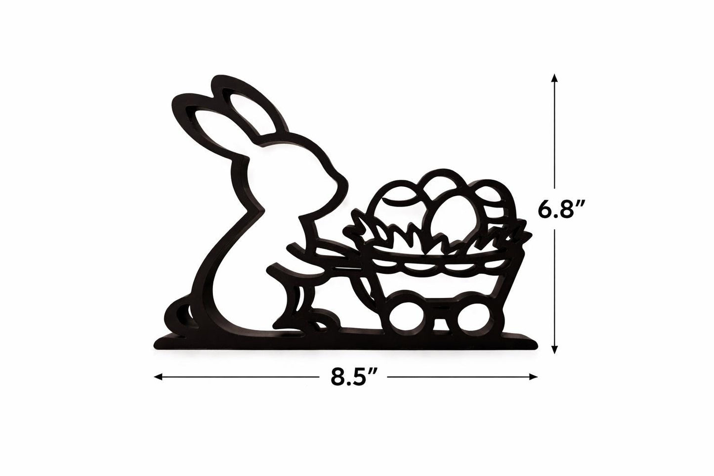 3D Printed Easter Bunny with Egg Basket Sculpture | Minimalist Spring Decor