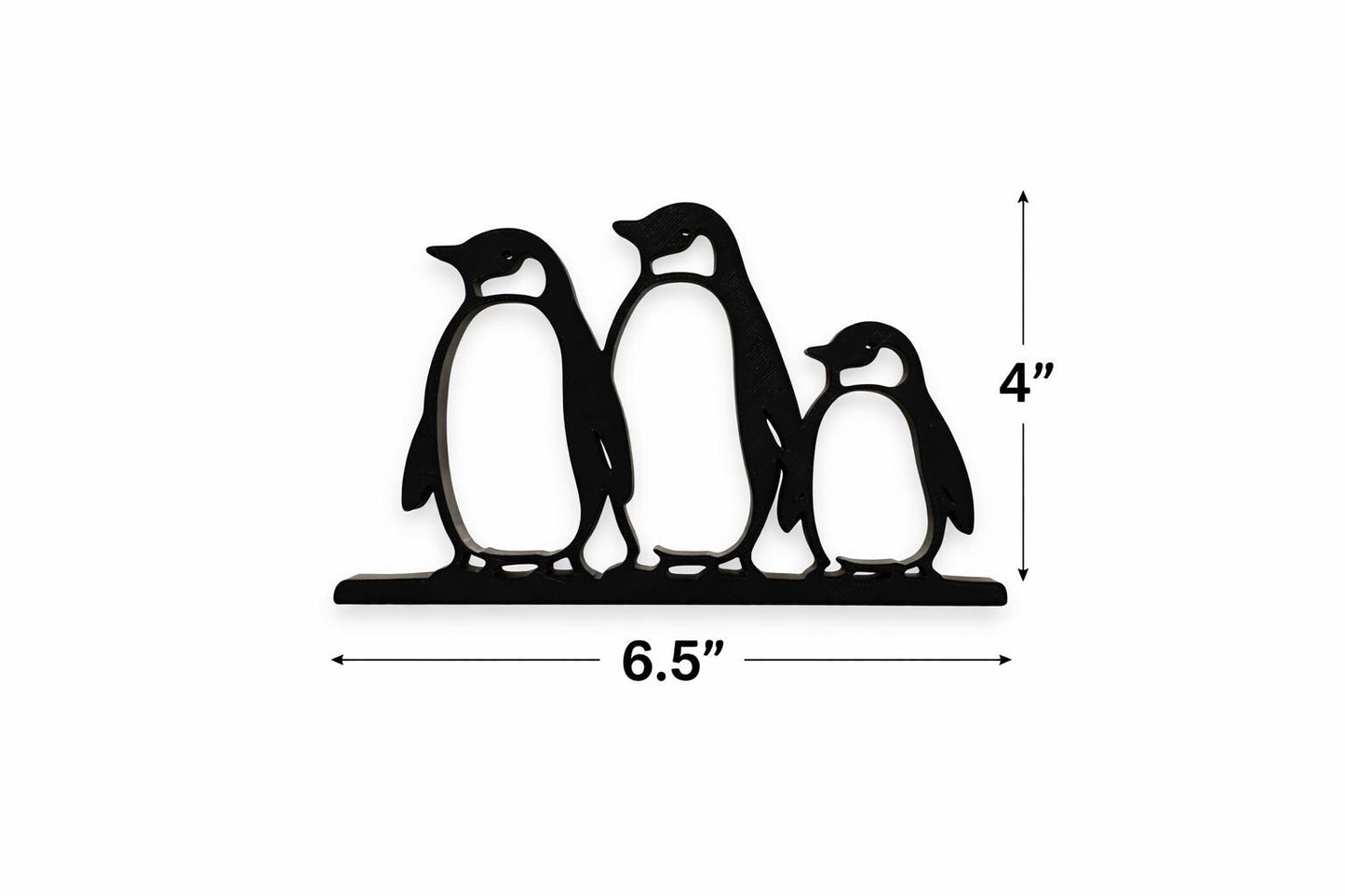 3D Printed Penguin Family Sculpture | Minimalist Animal Art, Winter Decor