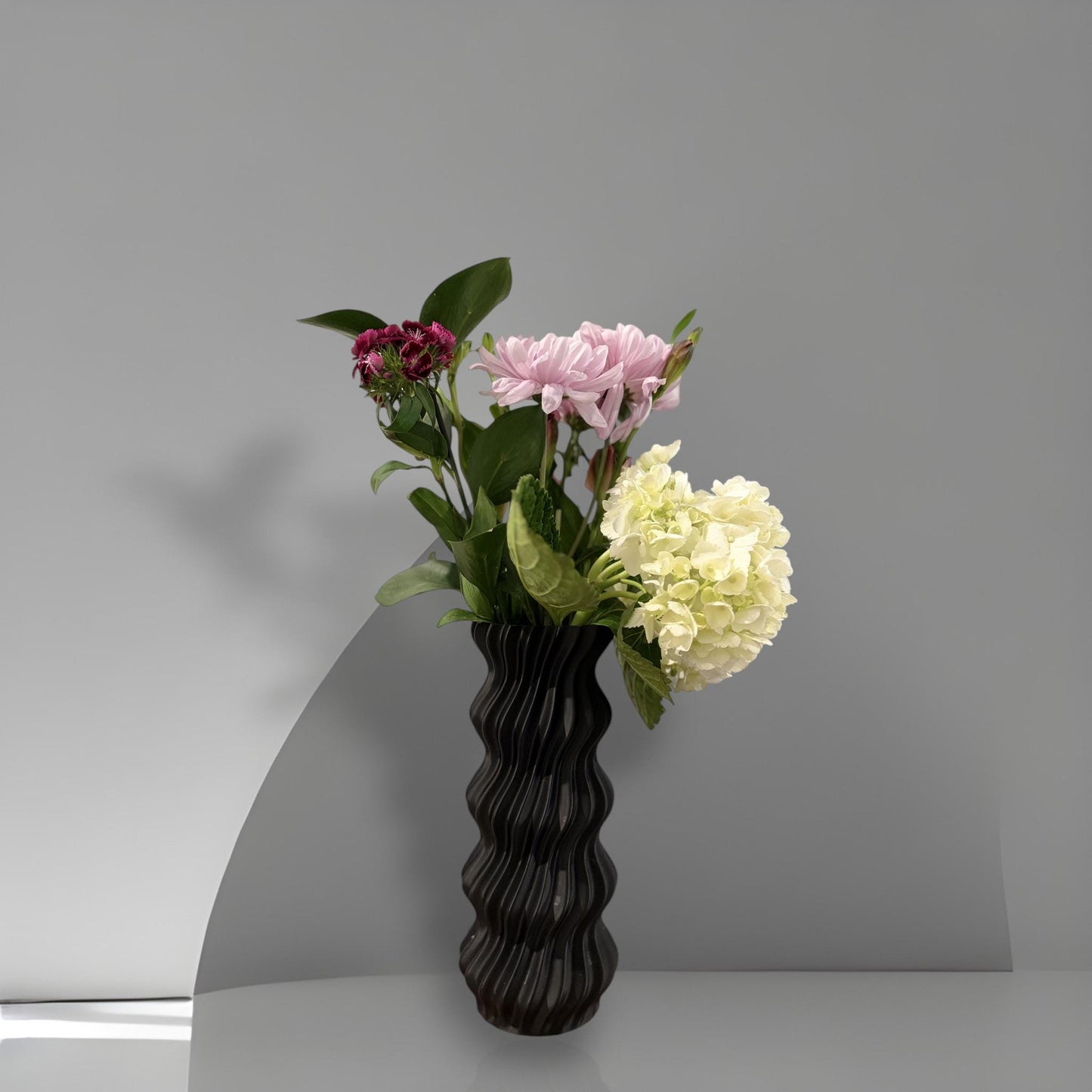 Tall 3D Printed Wave Vase | Modern Minimalist Sculptural Home Decor
