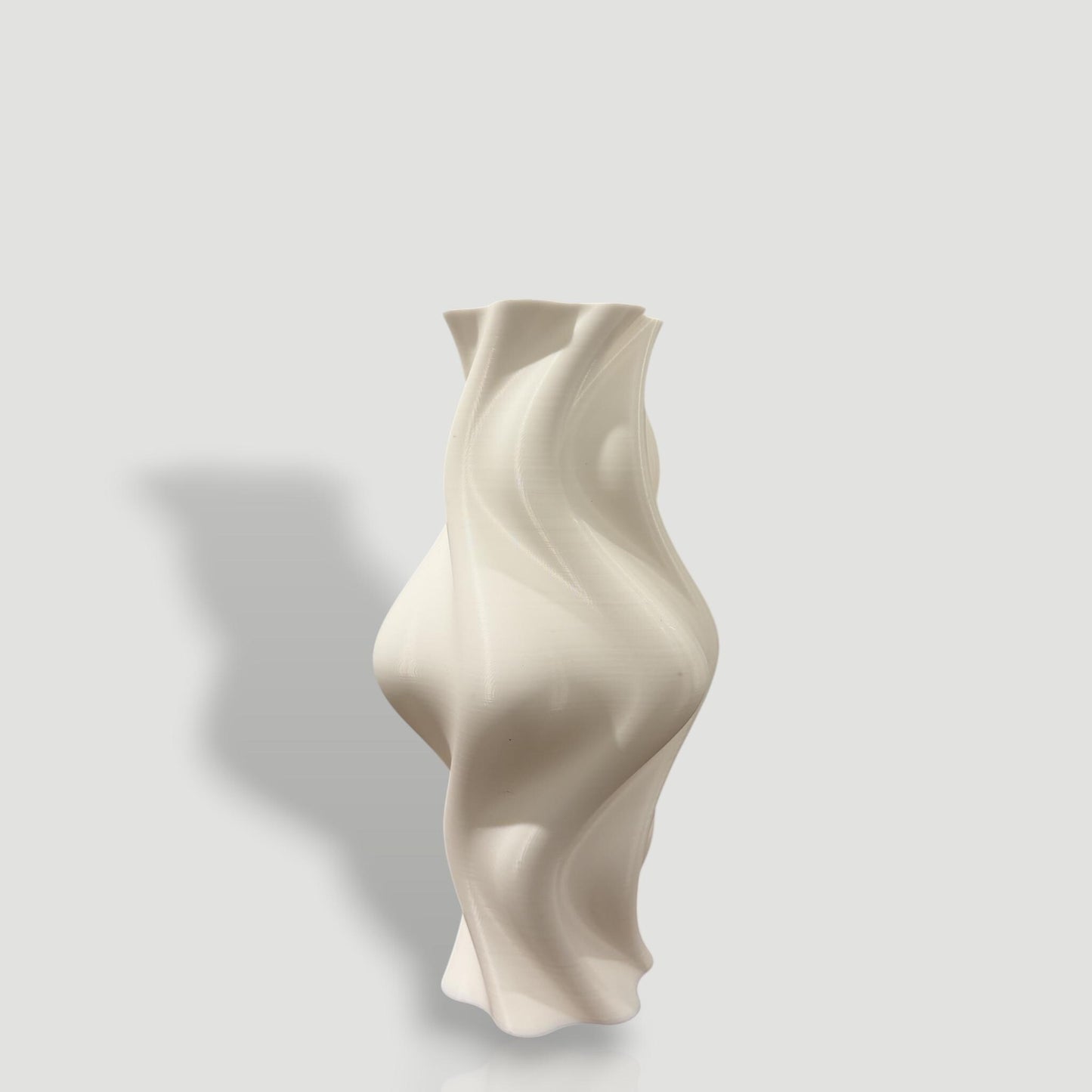 3D Printed Ribbed Vase | Sculptural Japandi Botanical Flower Holder