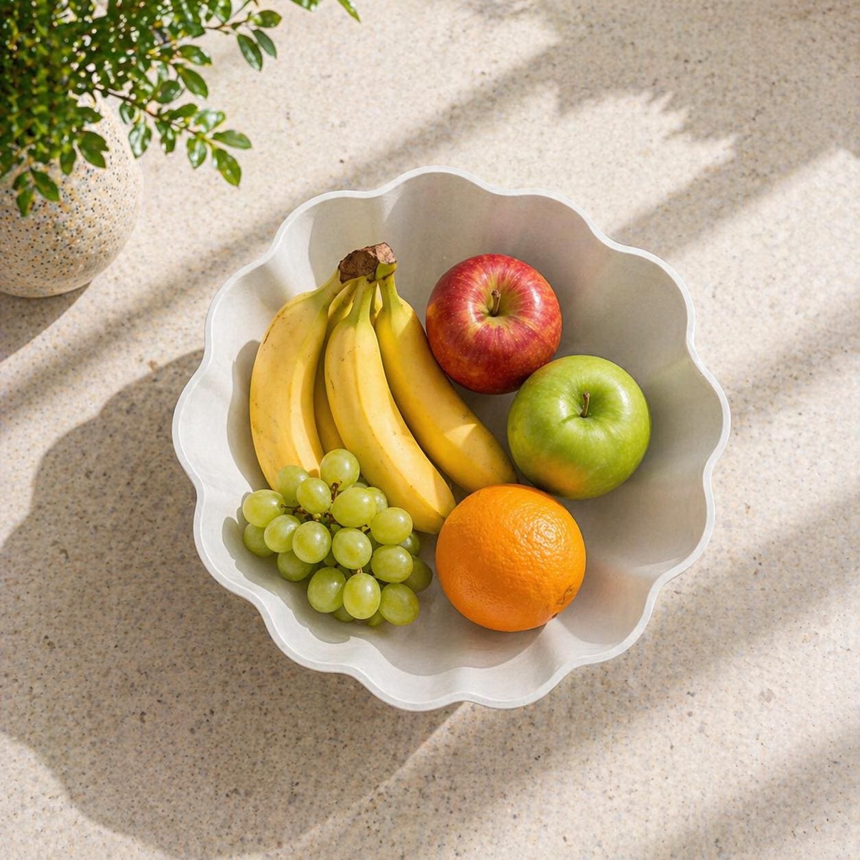 Modern Wavy Edge Fruit Bowl | Minimalist Kitchen Countertop Decor, PLA Filament Centerpiece