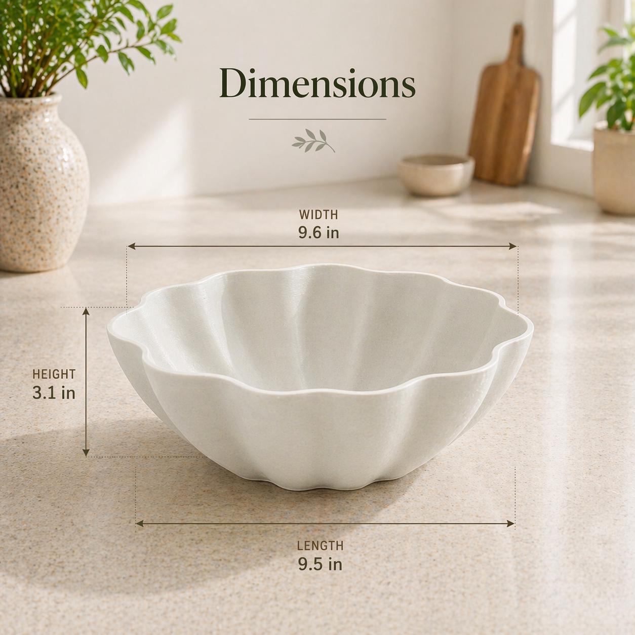 Modern Wavy Edge Fruit Bowl | Minimalist Kitchen Countertop Decor, PLA Filament Centerpiece