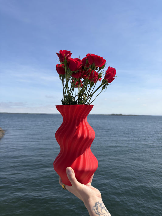 Modern Wavy Vase | 3D Printed PLA Flower Holder, Minimalist Home Decor