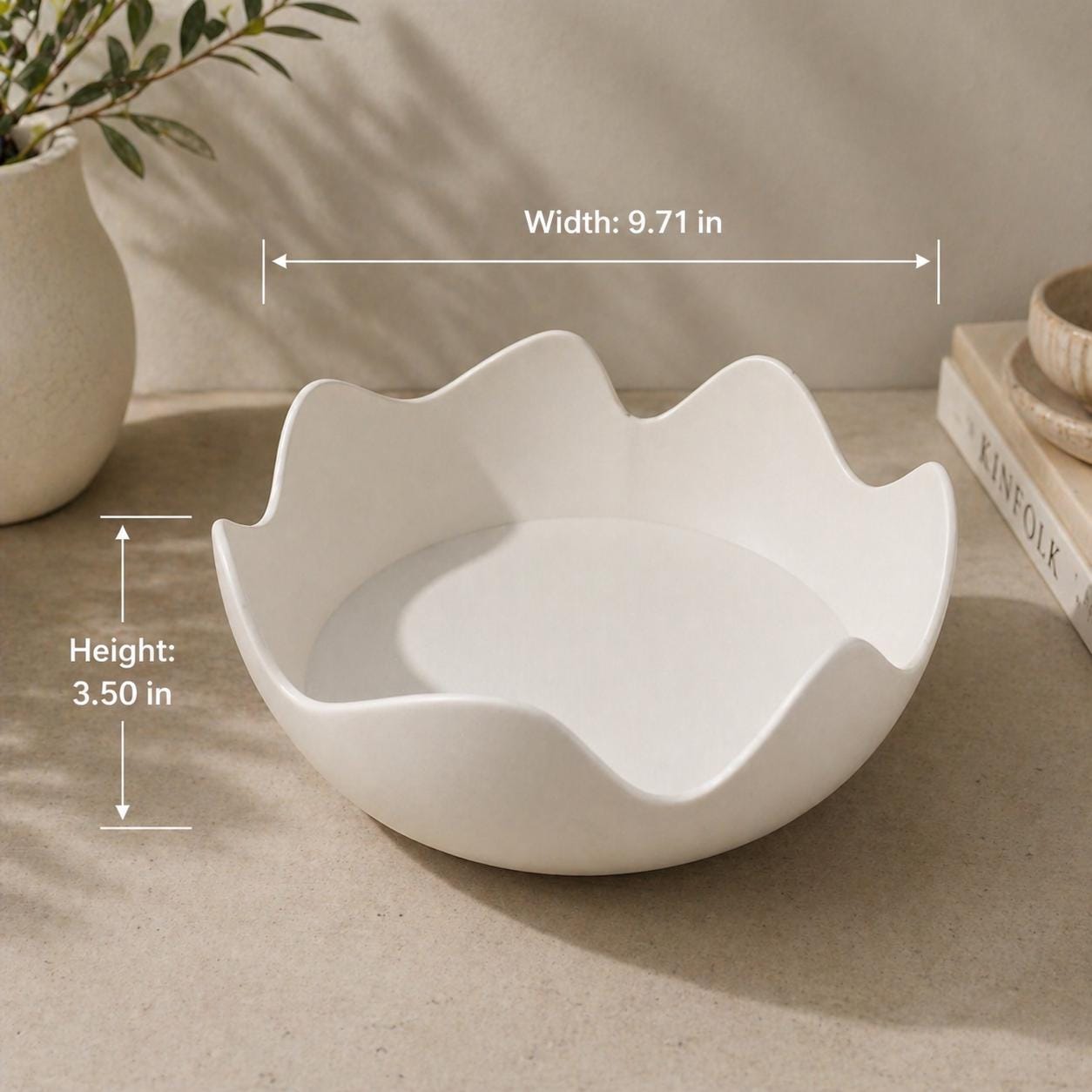Modern Wavy Fruit Bowl | 3D Printed Decorative Countertop Centerpiece