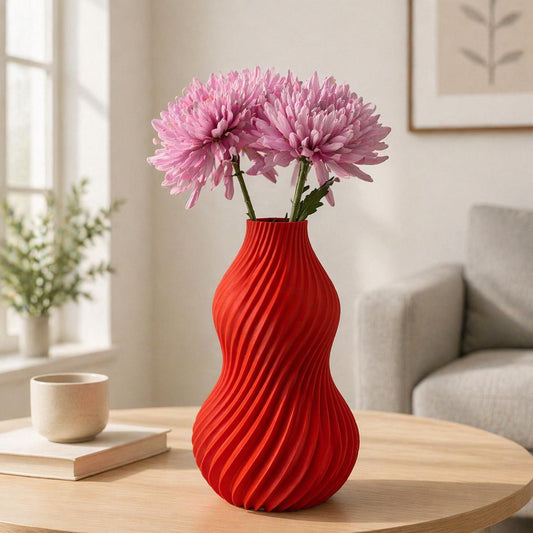 3D Printed Spiral Vase | Modern Minimalist Home Decor Flower Vase