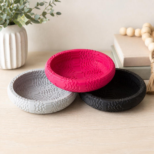 3D Printed Jewelry Dish Set | Modern Textured Catchall Tray, Ring Holder, Minimalist Decor