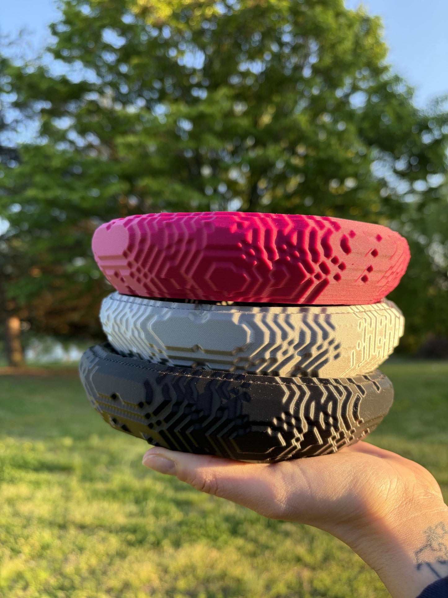 3D Printed Jewelry Dish Set | Modern Textured Catchall Tray, Ring Holder, Minimalist Decor