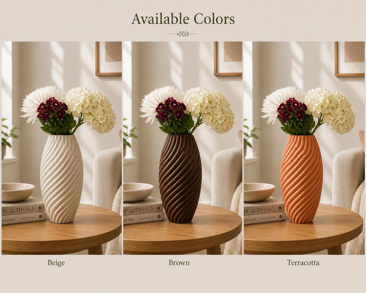 Modern Ribbed Vase | 3D Printed PLA Home Decor Centerpiece