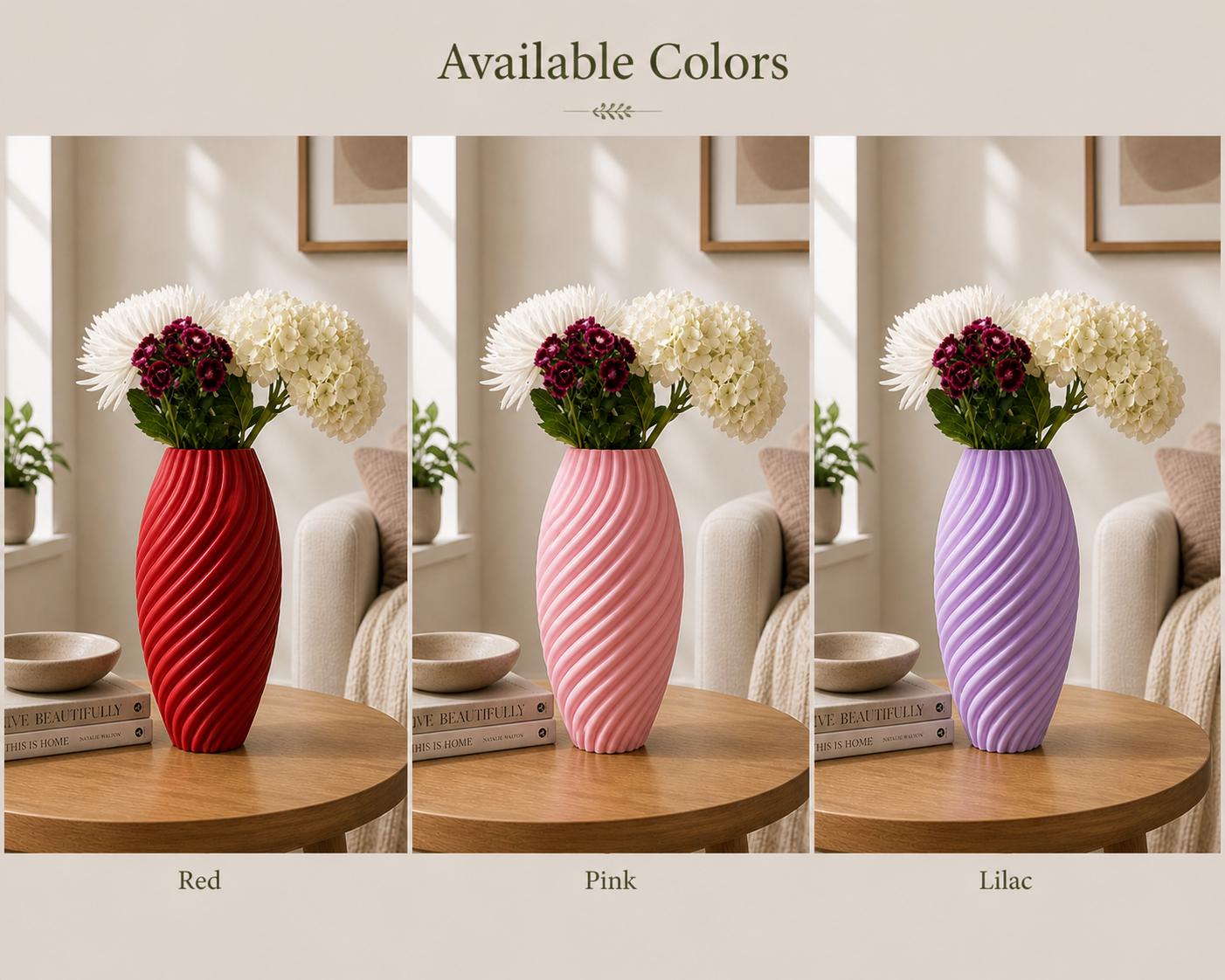 Modern Ribbed Vase | 3D Printed PLA Home Decor Centerpiece
