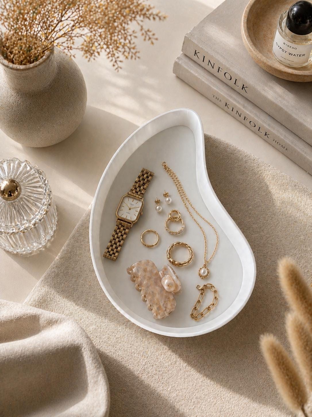 Modern Jewelry Dish | Minimalist Catchall Tray, 3D Printed Organizer