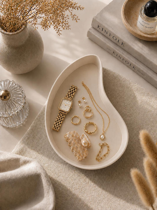 Modern Jewelry Dish | Minimalist Catchall Tray, 3D Printed Organizer