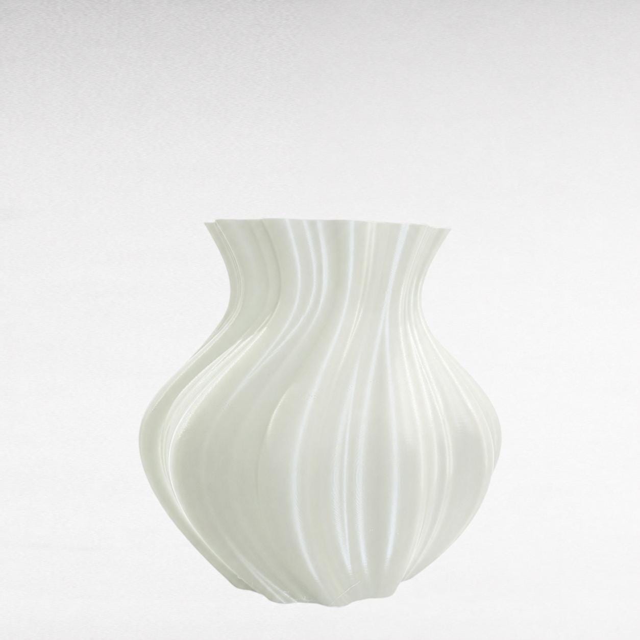 Modern Wavy Flower Vase, 3D Printed Vase for Building Block Flowers & Real Flowers, Sculptural Home Decor, Japandi Vase Gift