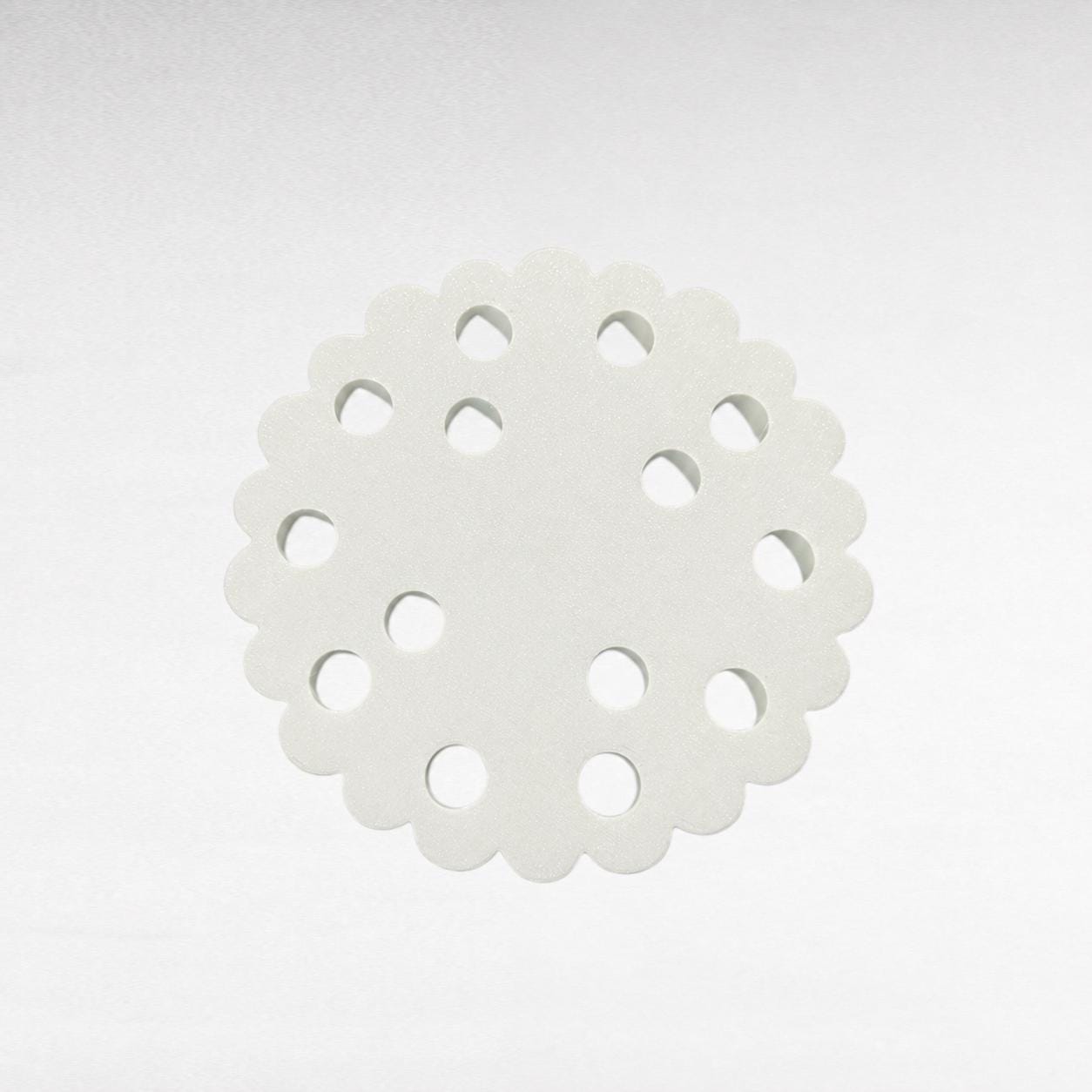 White Fluted Vase, 3D Printed Modern Decor, Building Block Flowers