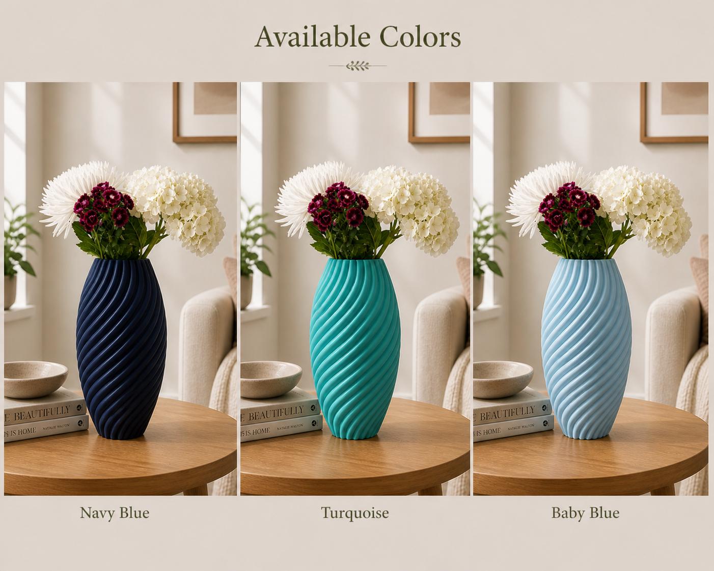 Modern Ribbed Vase | 3D Printed PLA Home Decor Centerpiece
