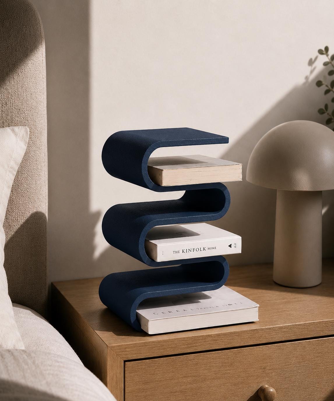 Desktop Bookshelf Organizer, 3D Printed Book Storage, Small Space Book Shelf, Desk Book Holder, Modern Japandi Decor