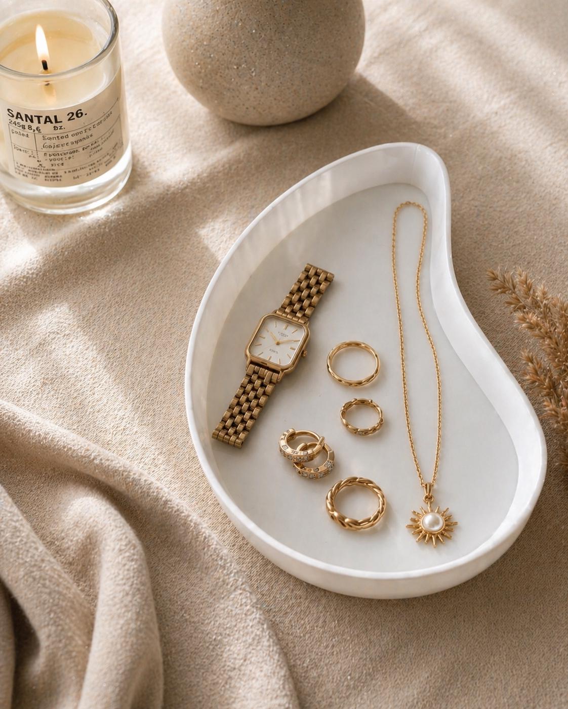 Modern Jewelry Dish | Minimalist Catchall Tray, 3D Printed Organizer