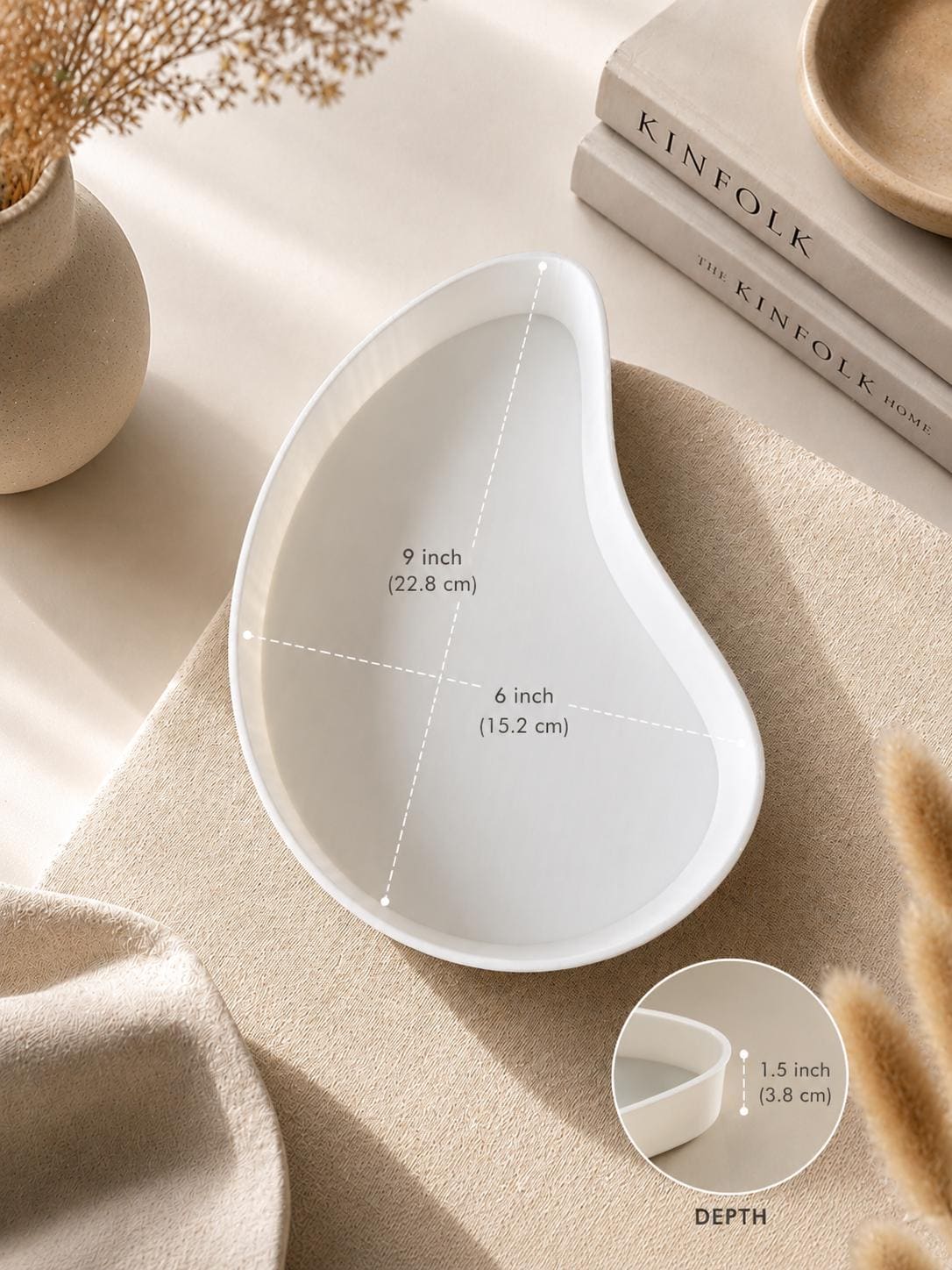 Modern Jewelry Dish | Minimalist Catchall Tray, 3D Printed Organizer