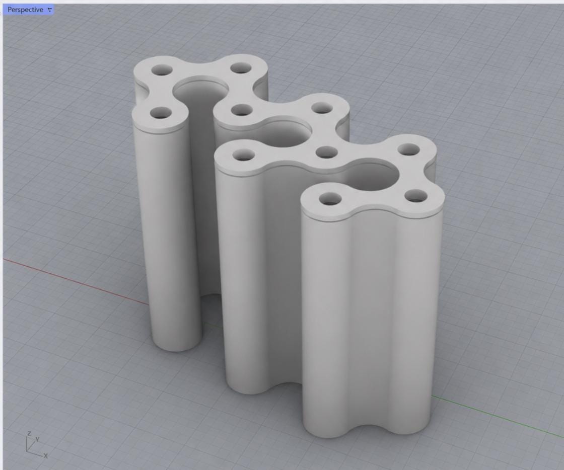 Modular 3D Printed Vase, Wavy Minimalist Display for Brick Flowers