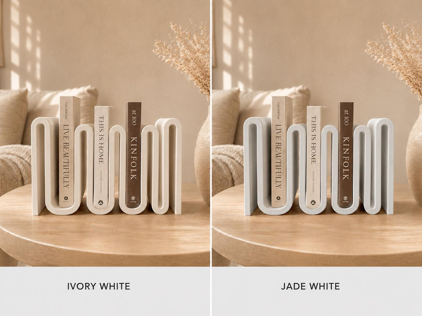 Wavy Bookshelf, Book Holder, 3D Printed Book Organizer, Modern Desk Shelf, Japandi Decor, Minimalist Book Storage, Book Lover Gift