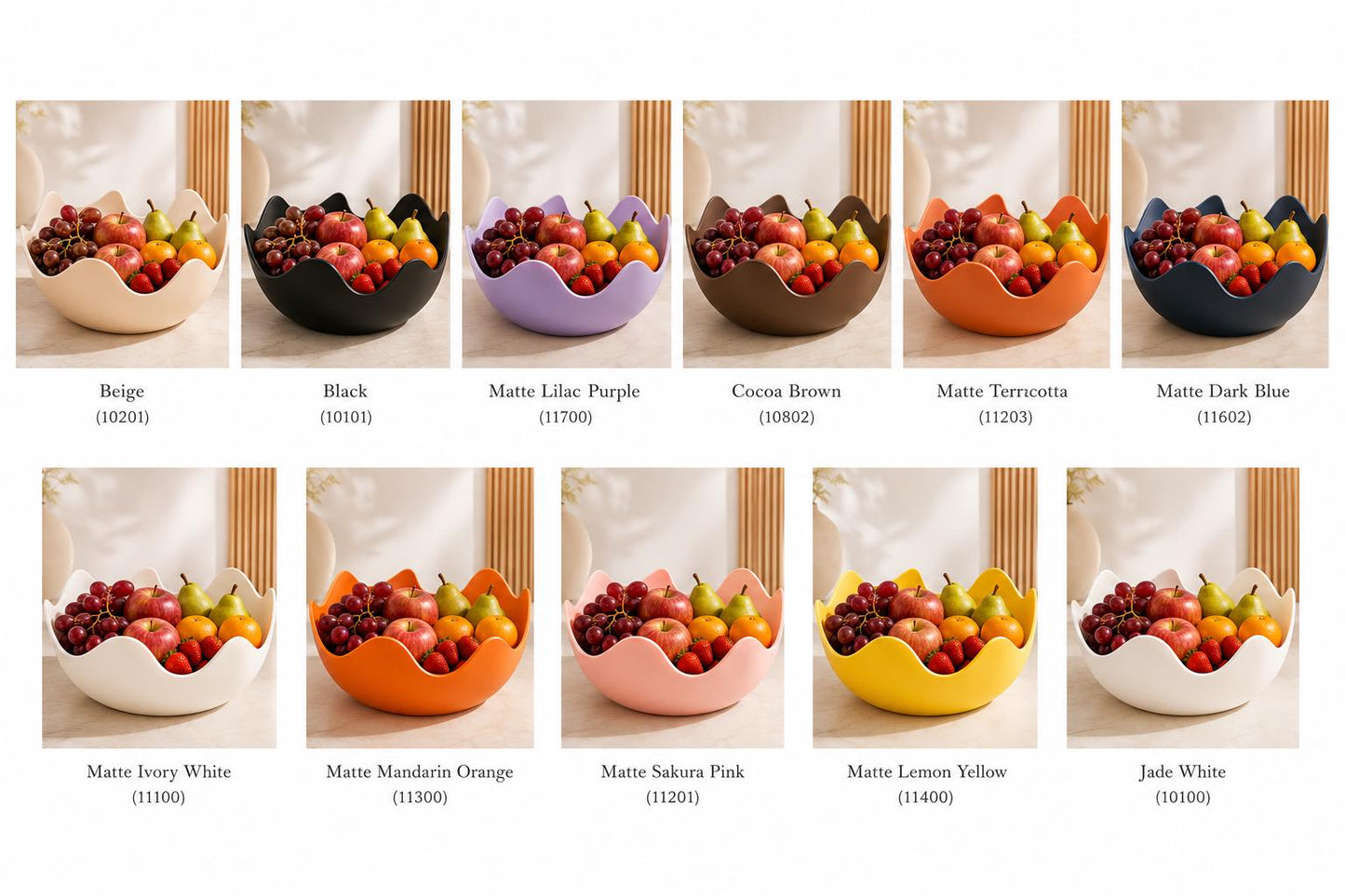Modern Wavy Fruit Bowl | 3D Printed Decorative Countertop Centerpiece