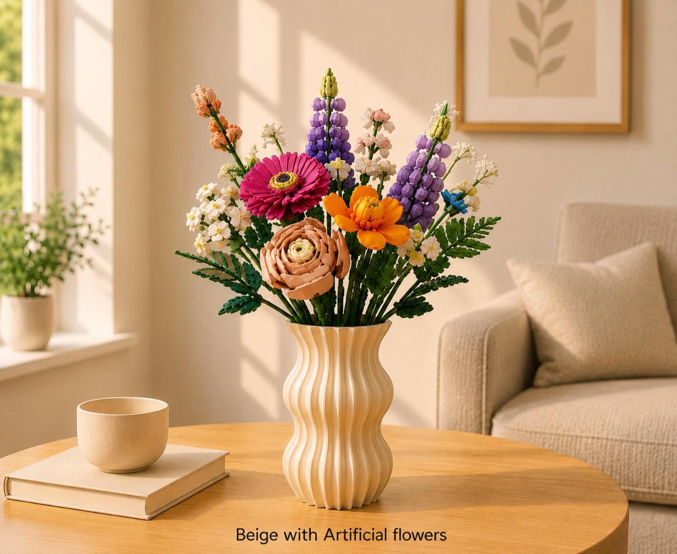 3D Printed Ribbed Vase | Minimalist Sculptural Home Decor for Flowers