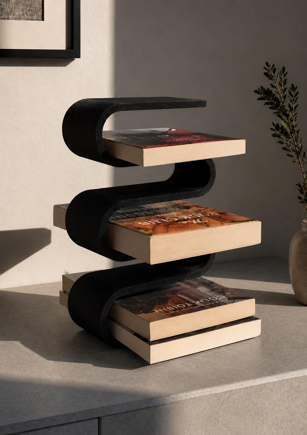 Desktop Bookshelf Organizer, 3D Printed Book Storage, Small Space Book Shelf, Desk Book Holder, Modern Japandi Decor