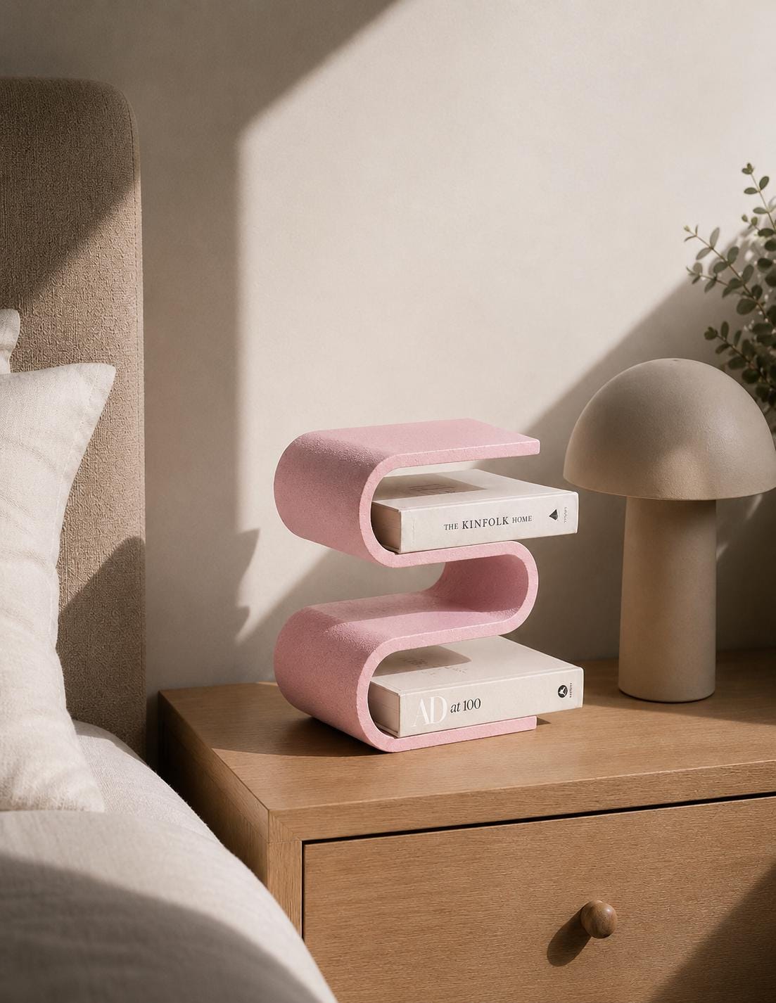 Desktop Bookshelf Organizer, 3D Printed Book Storage, Small Space Book Shelf, Desk Book Holder, Modern Japandi Decor