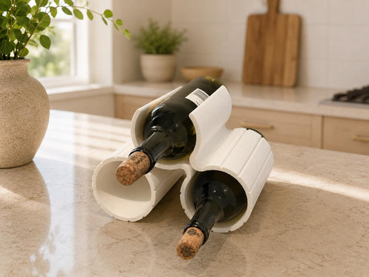 Modern Wine Rack, 3D Printed Wine Bottle Holder, Countertop Wine Storage, Minimalist Wine Organizer, Sculptural Wine Rack, Housewarming Gift