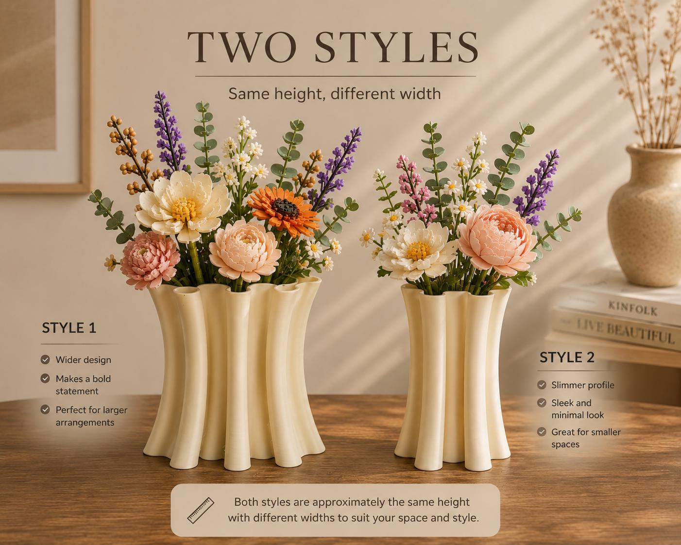 Brick Bouquet Vase, Modern 3D Printed Flower Vase, Botanical Arrangement Display, Japandi Home Decor, Minimalist Floral Holder