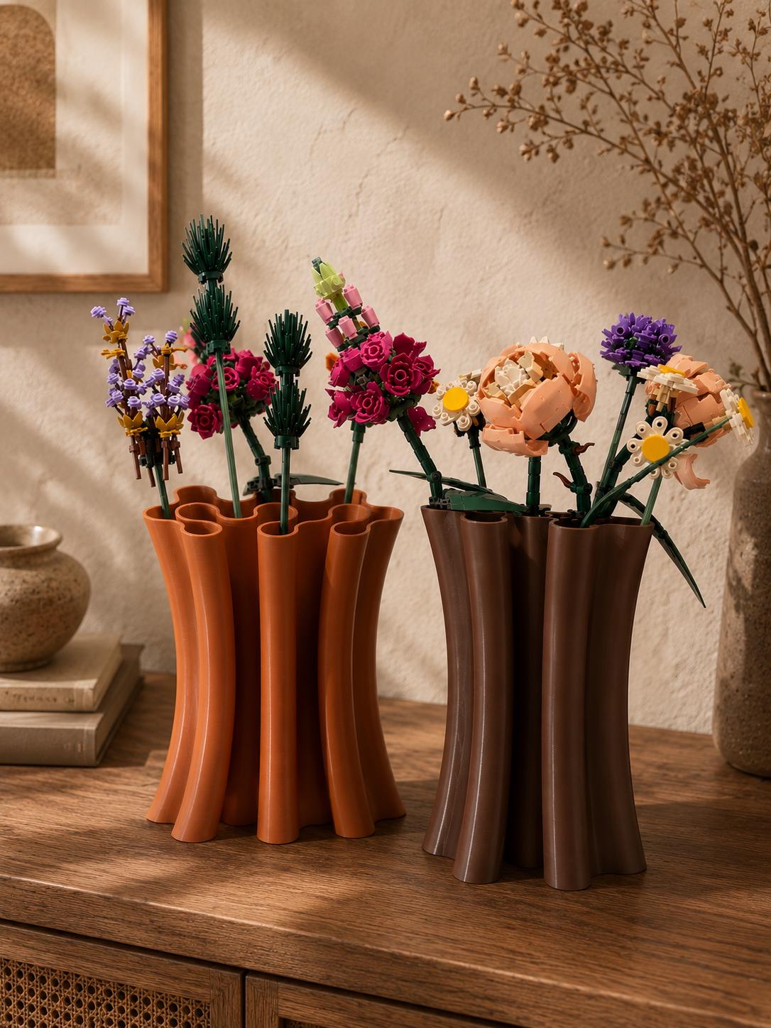 Brick Bouquet Vase, Modern 3D Printed Flower Vase, Botanical Arrangement Display, Japandi Home Decor, Minimalist Floral Holder