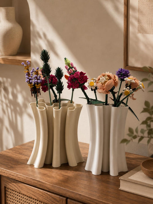 Brick Bouquet Vase, Modern 3D Printed Flower Vase, Botanical Arrangement Display, Japandi Home Decor, Minimalist Floral Holder