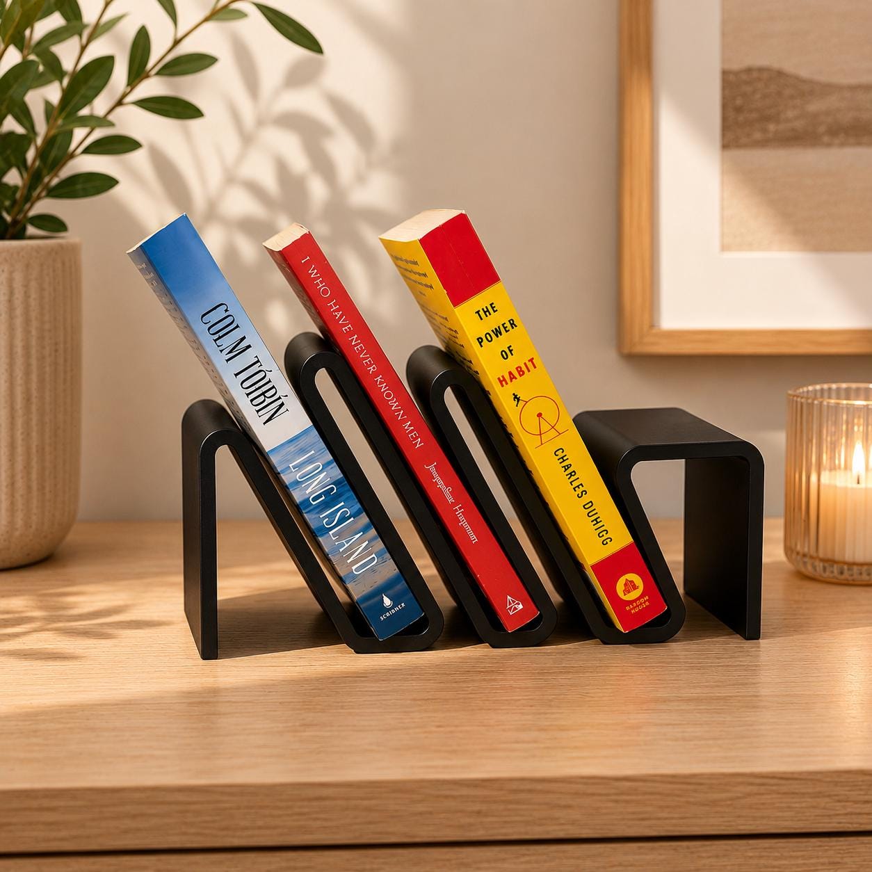 Modern Book Stand, 3D Printed Bookshelf, Minimalist Book Organizer, Desktop Book Holder, Book Storage, Home Office Decor